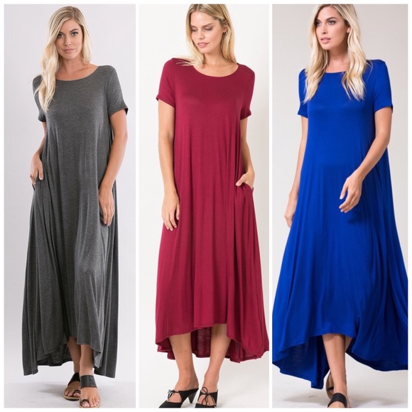 ❗️2 for $20❗️ Mocha Short Sleeve Maxi Dress - Picture 3 of 4